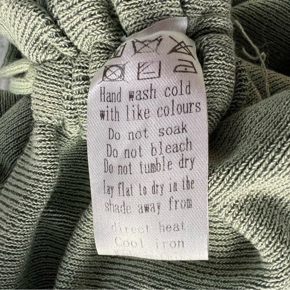 Lioness Military Minds in Sage Green Knit Mini Dress Sexy Drawstring Sides M - Picture 11 of 11